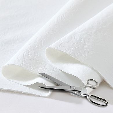 Elrene Home Fashions Floral Embossed Print 3-Yard Cut-to-fit Vinyl Table Pad, 54"x108", White