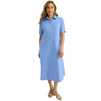Jessica London Women's Plus Size Notch Neck Midi Dress