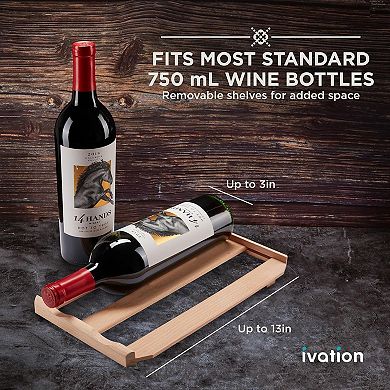 Ivation 6 Bottle Horizontal Thermoelectric Wine Cooler, Super Quiet Freestanding Wine Fridge