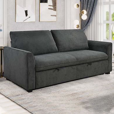 Mondawe 3 in 1 Convertible Queen Sleeper Sofa Bed,Fabric Loveseat Futon Sofa Couch w/Pullout Bed