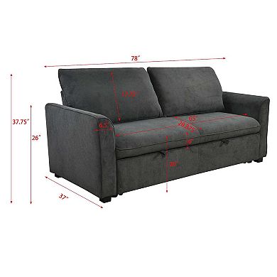 Mondawe 3 in 1 Convertible Queen Sleeper Sofa Bed,Fabric Loveseat Futon Sofa Couch w/Pullout Bed
