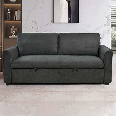 Mondawe 3 in 1 Convertible Queen Sleeper Sofa Bed,Fabric Loveseat Futon Sofa Couch w/Pullout Bed