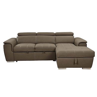 Mondawe Convertible Sectional Sofa, Contemporary L-shaped Sleeper Corner Sectional Sofa