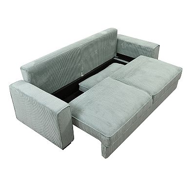 Mondawe Large Sofa Bed with Storage, Modern 3 Seater Couch Furniture, Classic Upholstered Back Sofa