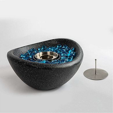 Mondawe Indoor And Outdoor Concrete Fire Pit, Mini Smoke-Free Tabletop Fire Bowl