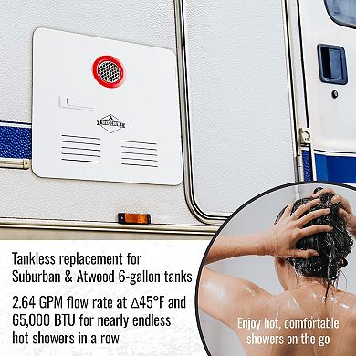 Hike Crew Tankless RV Hot Water Heater, RV Propane Water Heater System for Instant Hot Water