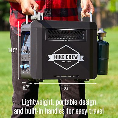 Hike Crew Propane Water Heater & Shower Pump, Rechargeable Camping Heater w/Shower Head Attachment