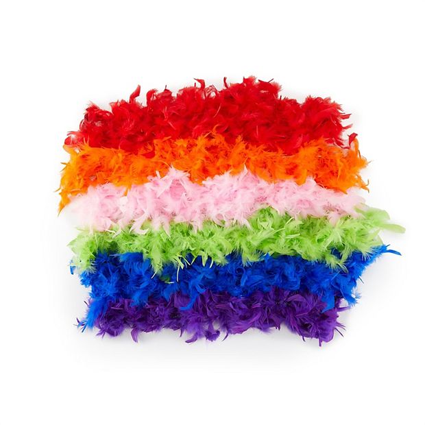 Zink Colorful Feather Boa Pack - 6 Fluffy Feather Boas for Dress