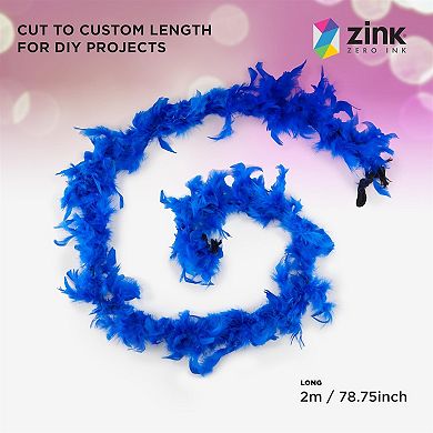 Zink Colorful Feather Boa Pack - 6 Fluffy Feather Boas for Dress-Up, Party Favors, Photo Booths