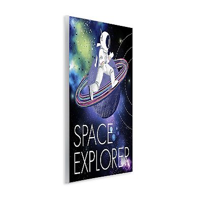 Stupell Home Decor Space Astronaut on Galaxy Planet Plaque Wall Art