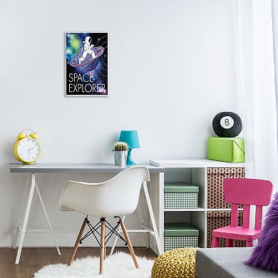 Stupell Home Decor Space Astronaut on Galaxy Planet Plaque Wall Art