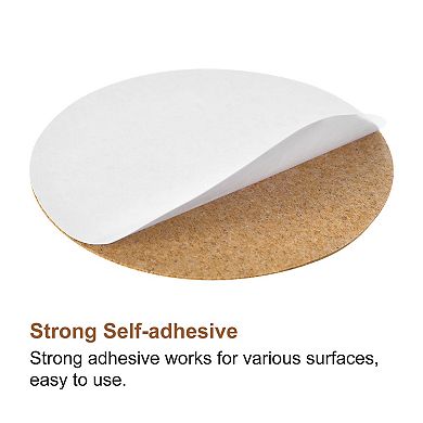 100 Pcs Self-Adhesive Cork Round, 3" x 3" Cork Tiles Backing Sheets Cork Coasters