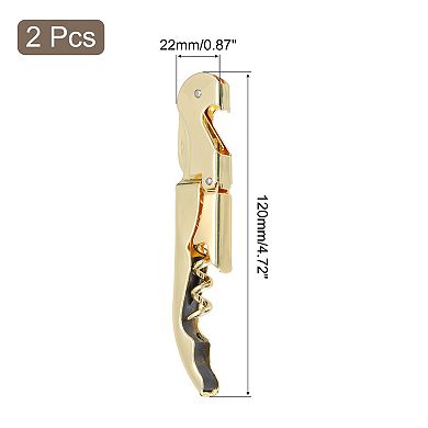 2Pcs Wine Opener Waiter Corkscrew Professional Red Wine Bottle Opener Double Hinged with Foil Cutter