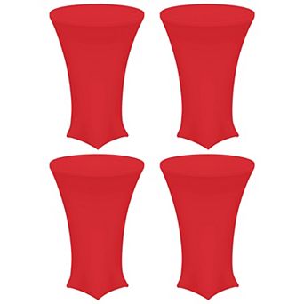 4 pc Round Cocktail Tablecloth, Highboy Spandex Stretch Table Cover