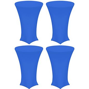 4 pc Round Cocktail Tablecloth, Highboy Spandex Stretch Table Cover