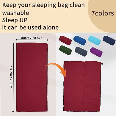 Sleeping Bag Liner, Single Sleeping Bag, Camping Sleeping Bag Travel Sheet with Zipper 70.87"x31.50"