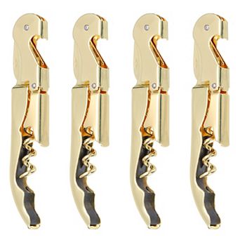 4 pc Wine Opener Waiter Corkscrew Professional Red Wine Bottle Opener Double Hinged with Foil Cutter