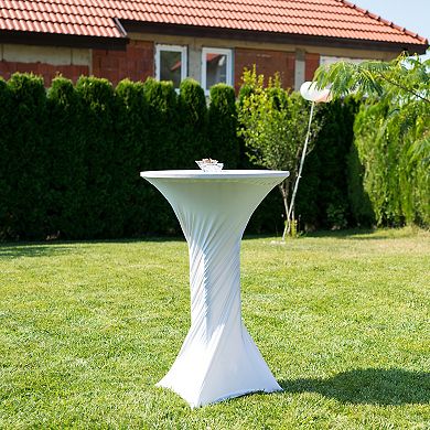 Round Cocktail Tablecloth, Highboy Spandex Stretch Tablecloth Table Cover