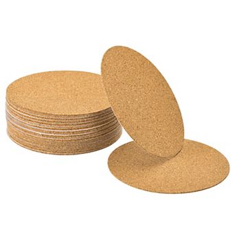 30 pc Self-Adhesive Cork Round, 2mm Thick 3.5" Diameter Cork Tiles Backing Sheets Cork Coasters