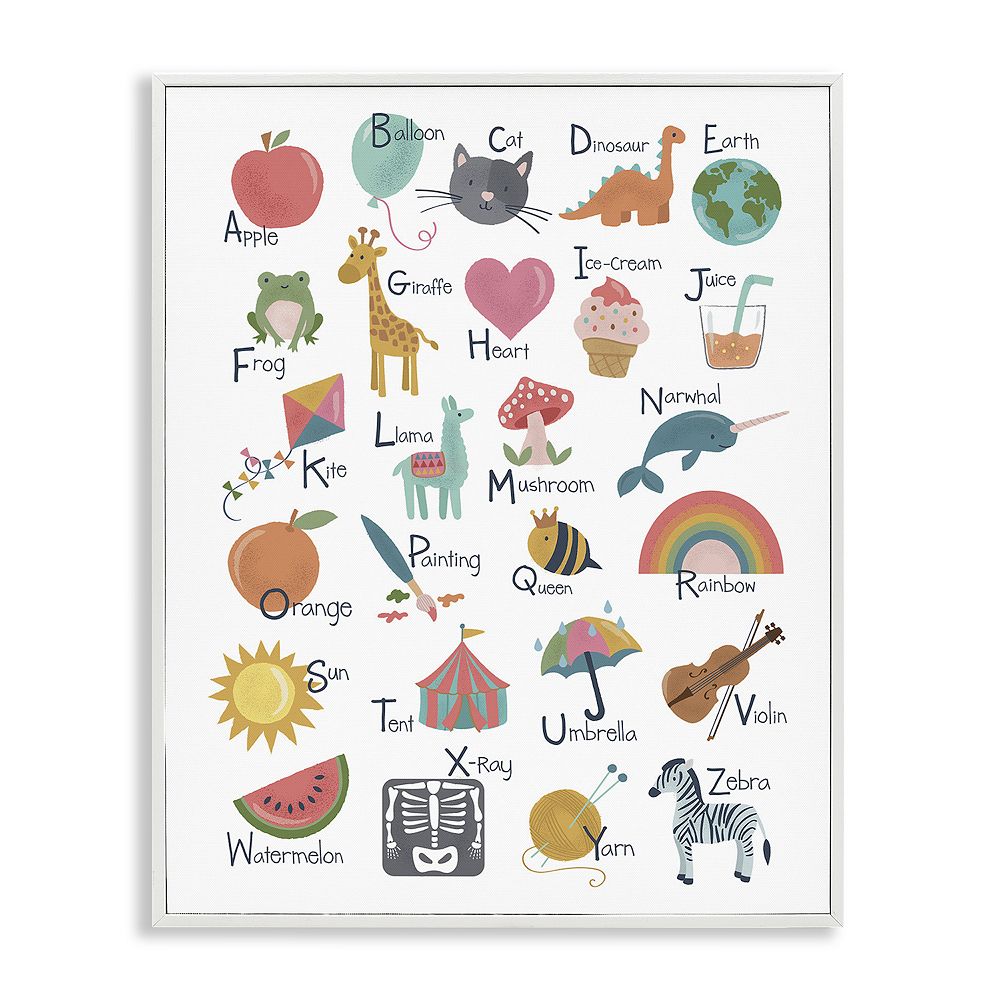 Stupell Home Decor Learning Alphabet Letters Various Wildlife Framed ...