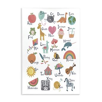 Stupell Home Decor Learning Alphabet Letters Various Wildlife Wooden Wall Art