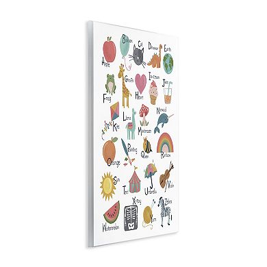 Stupell Home Decor Learning Alphabet Letters Various Wildlife Wooden Wall Art