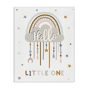 Stupell Home Decor Little One Stars Nursery Rainbow Canvas Wall Art