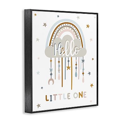 Stupell Home Decor Little One Stars Nursery Rainbow Framed Canvas Wall Art