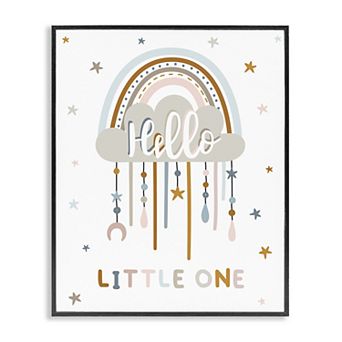 Stupell Home Decor Little One Stars Nursery Rainbow Framed Canvas Wall Art