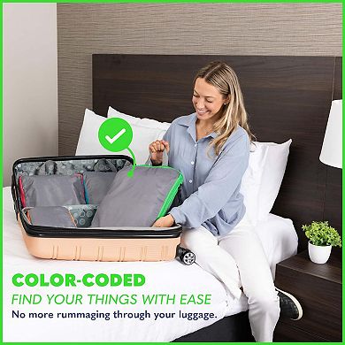 Compression Packing Cubes Travel. Compression Bags, For Carry-on Suitcases, Organizer Bags 4 pc Set