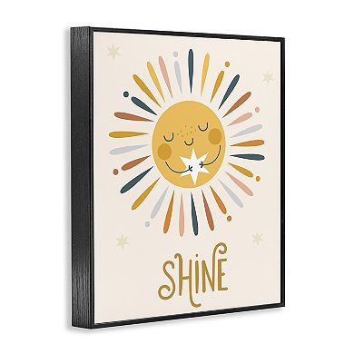 Stupell Home Decor Shine Phrase Sun Hugging Star Framed Giclee Wall Art