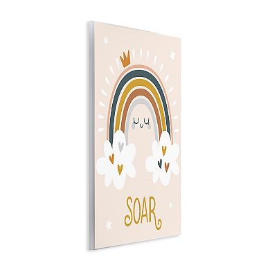 Stupell Home Decor Soar Calligraphy Rainbow Hearts Stars Plaque Wall Art