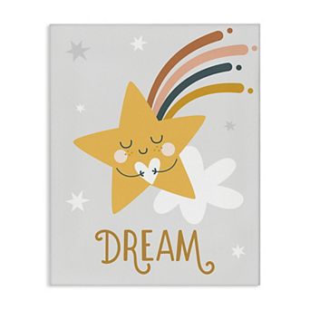 Stupell Home Decor Shooting Star Smile Calligraphy Pattern Canvas Wall Art