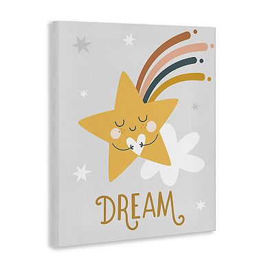 Stupell Home Decor Shooting Star Smile Calligraphy Pattern Canvas Wall Art