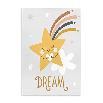 Stupell Home Decor Shooting Star Smile Calligraphy Pattern Plaque Wall Art