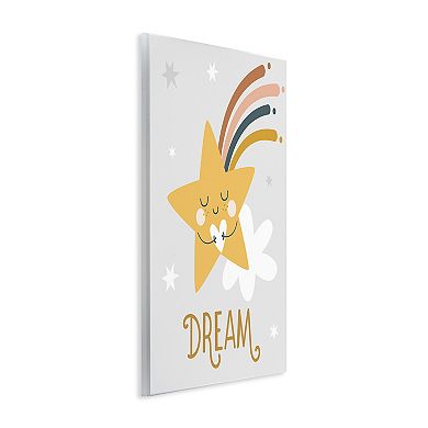 Stupell Home Decor Shooting Star Smile Calligraphy Pattern Plaque Wall Art