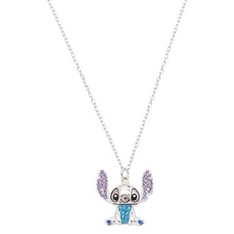 Disney's Lilo & Stitch Fine Silver Plated Crystal Pendant Necklace
