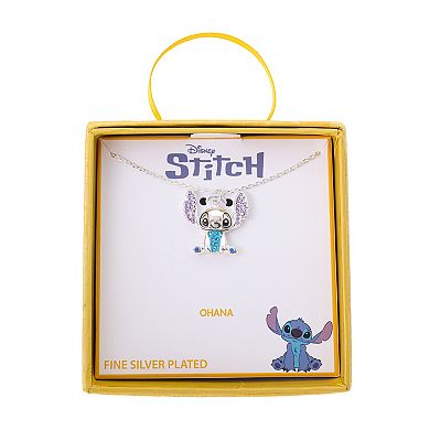 Disney's Lilo & Stitch Fine Silver Plated Crystal Pendant Necklace