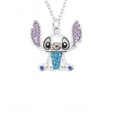 Disney's Lilo & Stitch Fine Silver Plated Crystal Pendant Necklace