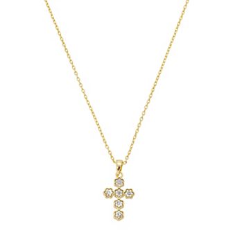 Gratitude & Grace Mother-of-Pearl Flower Cross Pendant Necklace