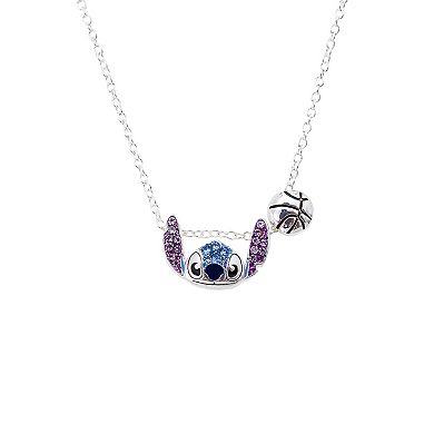 Disney's Lilo & Stitch Fine Silver Plated Crystal Slider Necklace & Basketball Charm