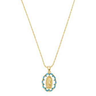 Gratitude & Grace 14k Gold Flash Plated Virgin Mary Pendant Necklace