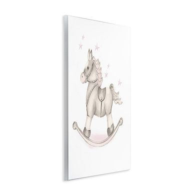 Stupell Home Decor Pink Rocking Horse Kids Nursery Plaque Wall Art