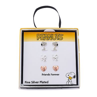 Peanuts Snoopy Love & Heart Earring Trio Set