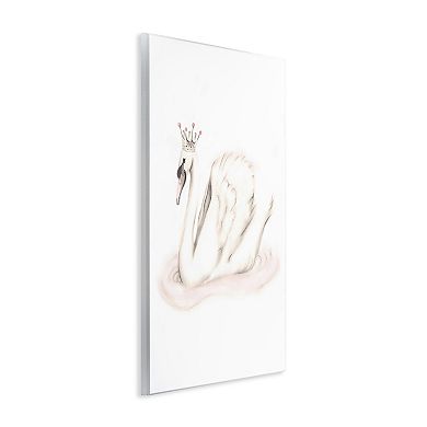 Stupell Home Decor Swan Princess Wearing Pink Crown Plaque Wall Art