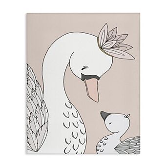 Stupell Home Decor Mother & Baby Swan Flower Crowns Canvas Wall Art