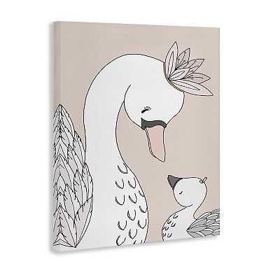 Stupell Home Decor Mother & Baby Swan Flower Crowns Canvas Wall Art