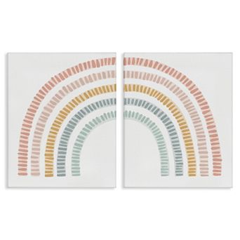 Stupell Home Decor Patterned Rainbow Arches Canvas Wall Art 2 pc Set