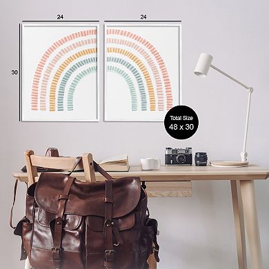 Stupell Home Decor Patterned Rainbow Arches Framed Wall Art 2-pc. Set