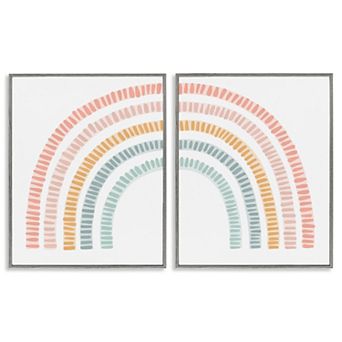 Stupell Home Decor Patterned Rainbow Arches Framed Wall Art 2 pc Set